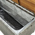 vidaXL Banc de rangement de jardin 120 cm Résine tressée Gris