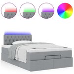 vidaXL Lit ottoman avec matelas gris clair 120x200 cm tissu