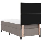 vidaXL Lit à ressorts avec matelas Taupe 90 x 190 cm tissu
