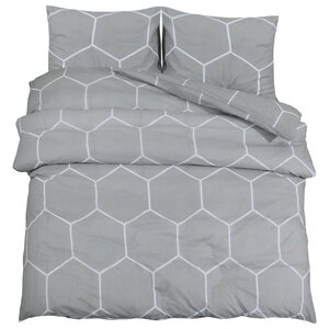 vidaXL Ensemble de housse de couette Gris 260x240 cm Coton