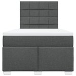 vidaXL Sommier à lattes de lit avec matelas gris foncé 120x190cm tissu