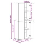 vidaXL Haut Armoire Bois ancien 70 x 33 5 x 180 cm Bois d'ingénierie