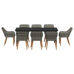 vidaXL Ensemble de salle à manger pour jardin 9 Pièces Gris polyrotin