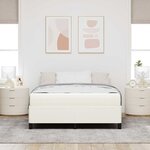 vidaXL Cadre de lit avec matelas Crème 140 x 200 cm tissu