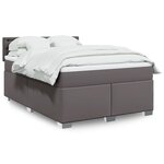 vidaXL Sommier à lattes de lit avec matelas Gris 140x200 cm Similicuir