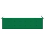 vidaXL Banc de jardin avec coussin vert 175 cm Bois de teck massif