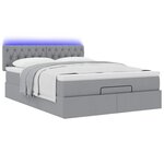 VidaXL Cadre de lit ottoman et matelas gris clair 140x200 cm tissu
