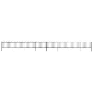 vidaXL Clôture de jardin avec dessus en cerceau Acier 13 6 x 1 m Noir