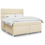 vidaXL Sommier à lattes de lit avec matelas Crème 180x200 cm Tissu