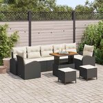 vidaXL Ensemble de canapé de jardin 10 Pièces Noir  Crème 90 x 55 x 71 cm