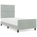 Lit vidaXL Gris clair 90x200 cm Velours