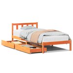 vidaXL Cadre de lit sans matelas cire marron 90x190 cm bois pin massif