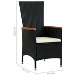 vidaXL Ensemble à manger d'extérieur 7Pièces Résine tressée acacia Noir