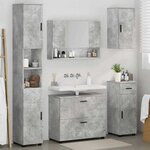 vidaXL Ensemble de mobilier de salle de bain 5 Pièces Gris béton