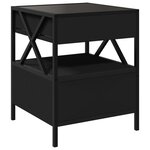vidaXL Table de chevet avec LED infini noir 40x40x51 cm