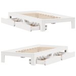 vidaXL Cadre de lit sans matelas blanc 90x200 cm bois de pin massif