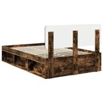 vidaXL Cadre de lit Chêne fumé 120 x 200 cm Pin massif