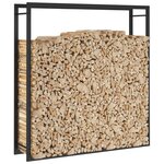 vidaXL Portant de bois de chauffage Noir mat 110x28x116 cm Acier