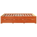 vidaXL Cadre de lit sans matelas avec tiroirs brun cire 140x200 cm pin