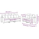 vidaXL Ensemble de canapés 2 Pièces avec coussins Gris foncé Tissu