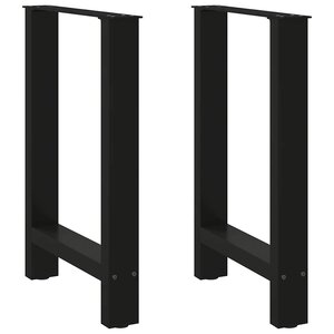 vidaXL Pieds de table à manger Noir 2 pièces 60 x (72-73) cm Acier