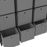vidaXL Étagère à 9 cubes avec boîtes Noir 103x30x107 5 cm Tissu