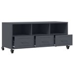 vidaXL Meuble TV anthracite 100 5x39x43 5 cm acier