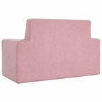 vidaXL Canapé pour enfants à 2 places Rose Peluche douce