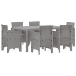 vidaXL Ensemble de Salle à Manger de Jardin 7 Pièces Gris Clair Poly Rattan