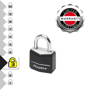 9120EURTBLK Lot de 2 Cadenas à Clé en Aluminium Massif recouvert de Vinyle  noir  2 x 3 4 x 1 4 cm