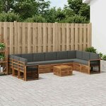 vidaXL Ensemble de canapés d'extérieur 8 pc Naturel et Anthracite