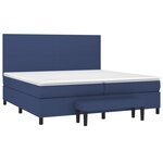 vidaXL Sommier à lattes de lit avec matelas Bleu 200x200 cm Tissu