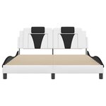 vidaXL Cadre de lit Viana avec LED sans matelas blanc et noir 160x200 cm