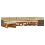 vidaXL Ensemble de canapés d'extérieur 7 pc Naturel et Beige