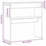 Table Console vidaXL Noir Chêne 80x30x80 cm Bois d'ingénierie