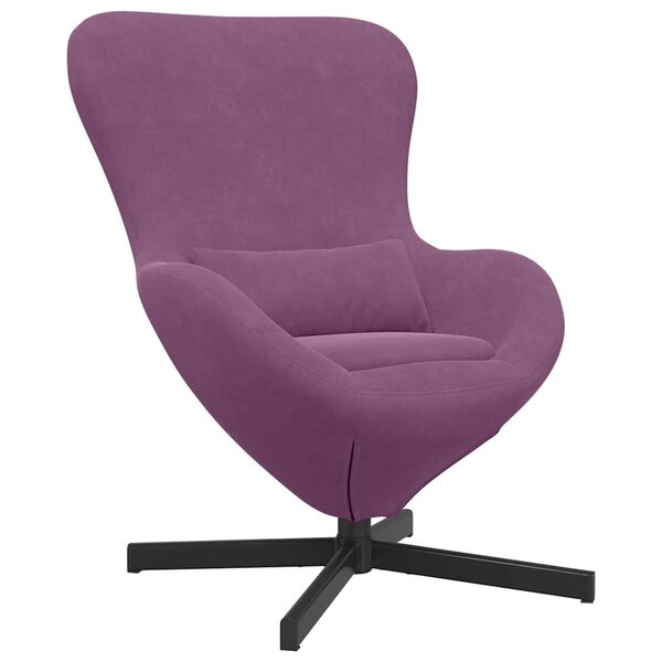 vidaXL Fauteuil œuf Pourpre 63 x 73 x 90 cm Velours