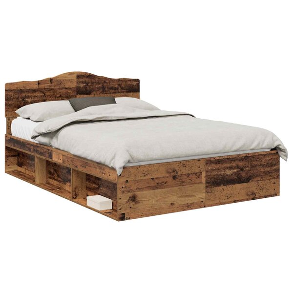 vidaXL Cadre de lit Bois ancien 150 x 200 cm Bois de pin massif