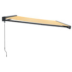 vidaXL Auvent rétractable jaune et blanc 4x3 m tissu et aluminium