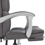 vidaXL Fauteuil inclinable de bureau Gris Similicuir