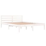 vidaXL Cadre de lit Bois massif de pin 140x200 cm Blanc