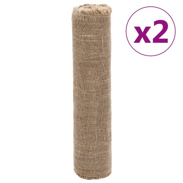 vidaXL Rouleaux de jute 2 Pièces 0 5x50 m 100   jute 200 g/m²