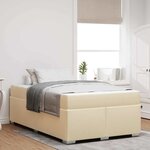 vidaXL Cadre de lit avec matelas Crème 120 x 200 cm tissu