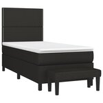 vidaXL Sommier à lattes de lit avec matelas Noir 100x200 cm Tissu