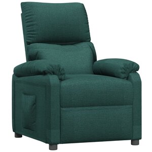 vidaXL Fauteuil inclinable Vert foncé Tissu