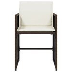 vidaXL Chaises de jardin avec coussins lot de 4 marron résine tressée