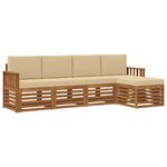 vidaXL Ensemble de canapés d'extérieur 5 pc Naturel et Beige