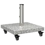 vidaXL Base de parasol sur roues pour poteaux Ø38/48mm Granit gris 30 kg Carré