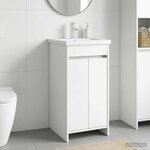 vidaXL Meuble de salle de bain avec évier Blanc 42 x 40 x 84 5 cm