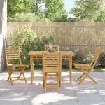 vidaXL Ensemble à manger de jardin 5 Pièces bambou