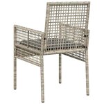 vidaXL Chaises de jardin   set de 2 avec coussins gris clair en poly rotin